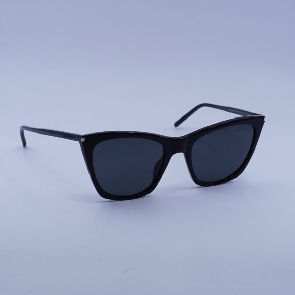 Saint Laurent SL 214 KATE THIN 001 Sunglasses Black Cat Eye Frame, Grey Lenses main image 10